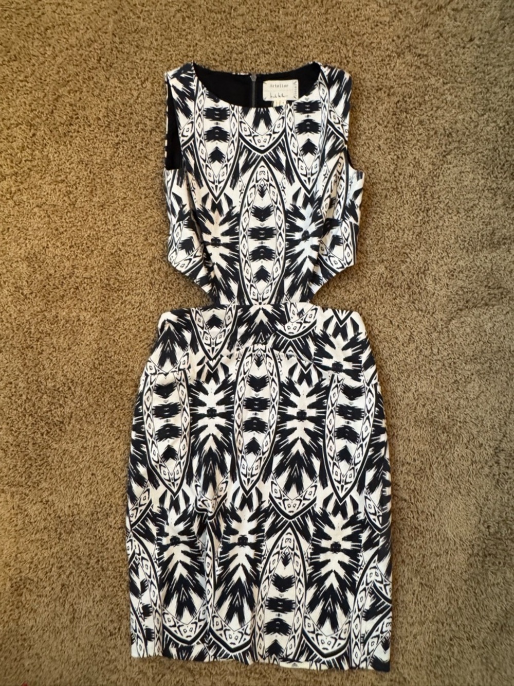 Nicole Miller Black and White Cutout Dress